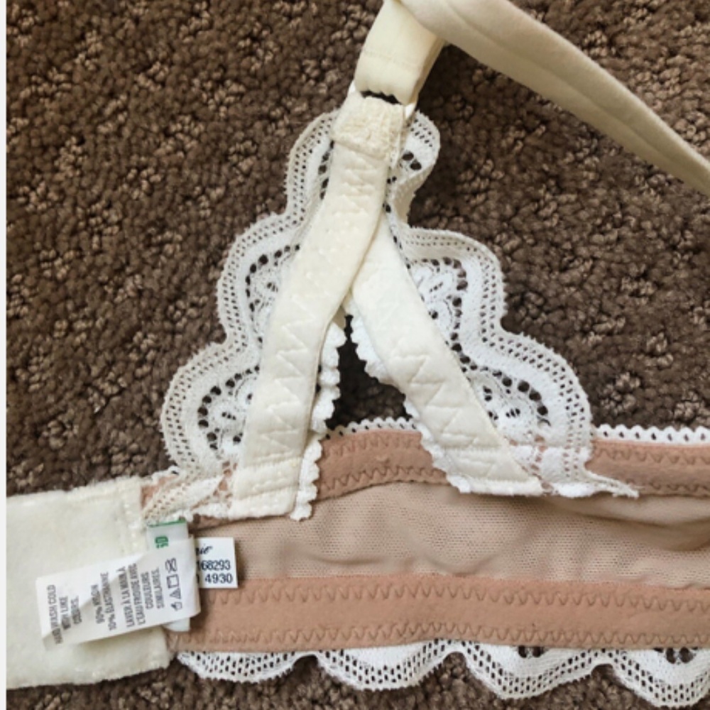 Set 2 Aerie Olive/White Daisy Lace Padded Wireless Bras 36D - Picture 12 of 12
